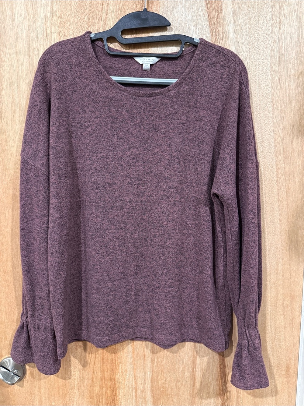 Sz S Lucky Brand Heathered Plum Crewneck Knit Top